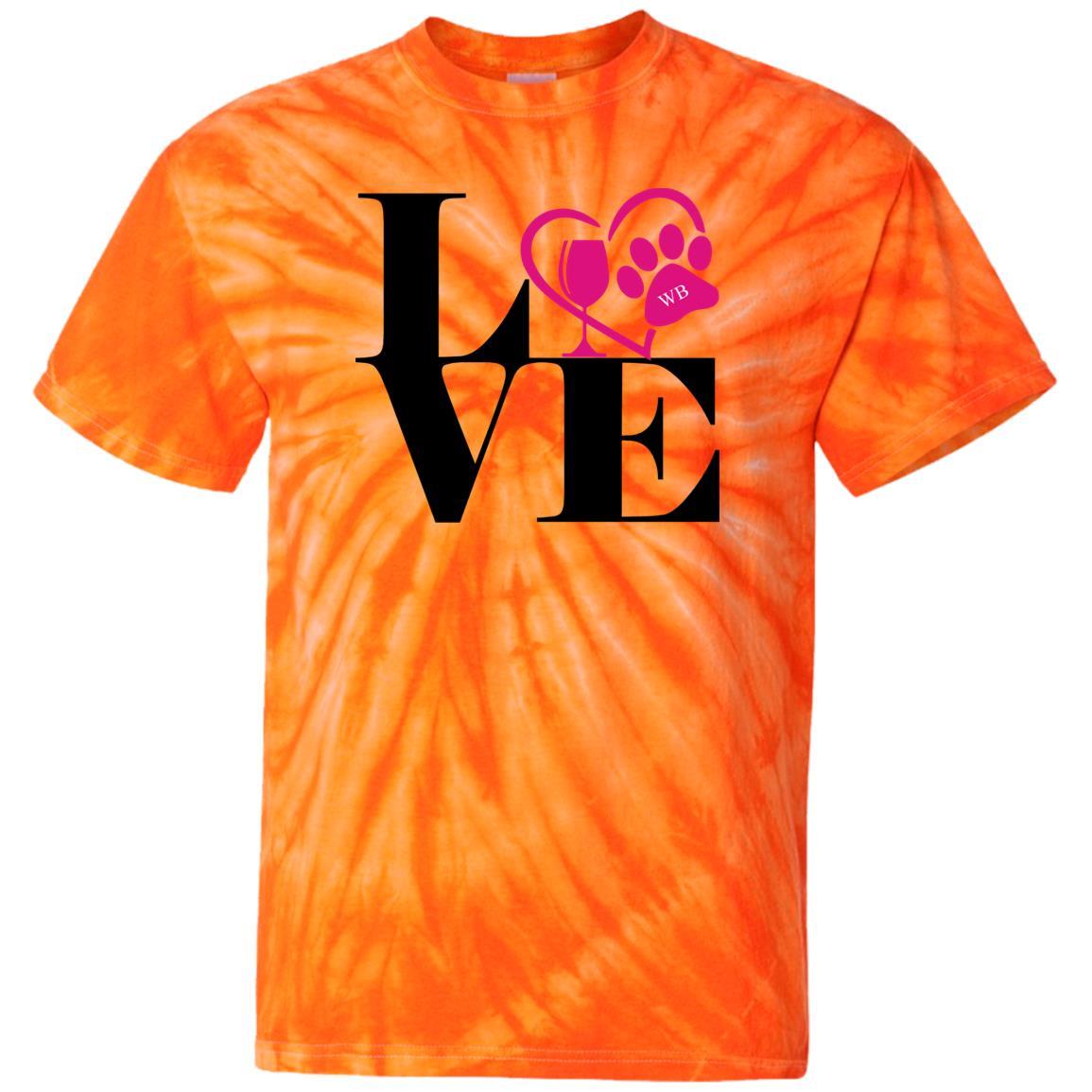 T-Shirts SpiderOrange / S WineyBitches.Co "Love Paw 2" 100% Cotton Tie Dye T-Shirt WineyBitchesCo