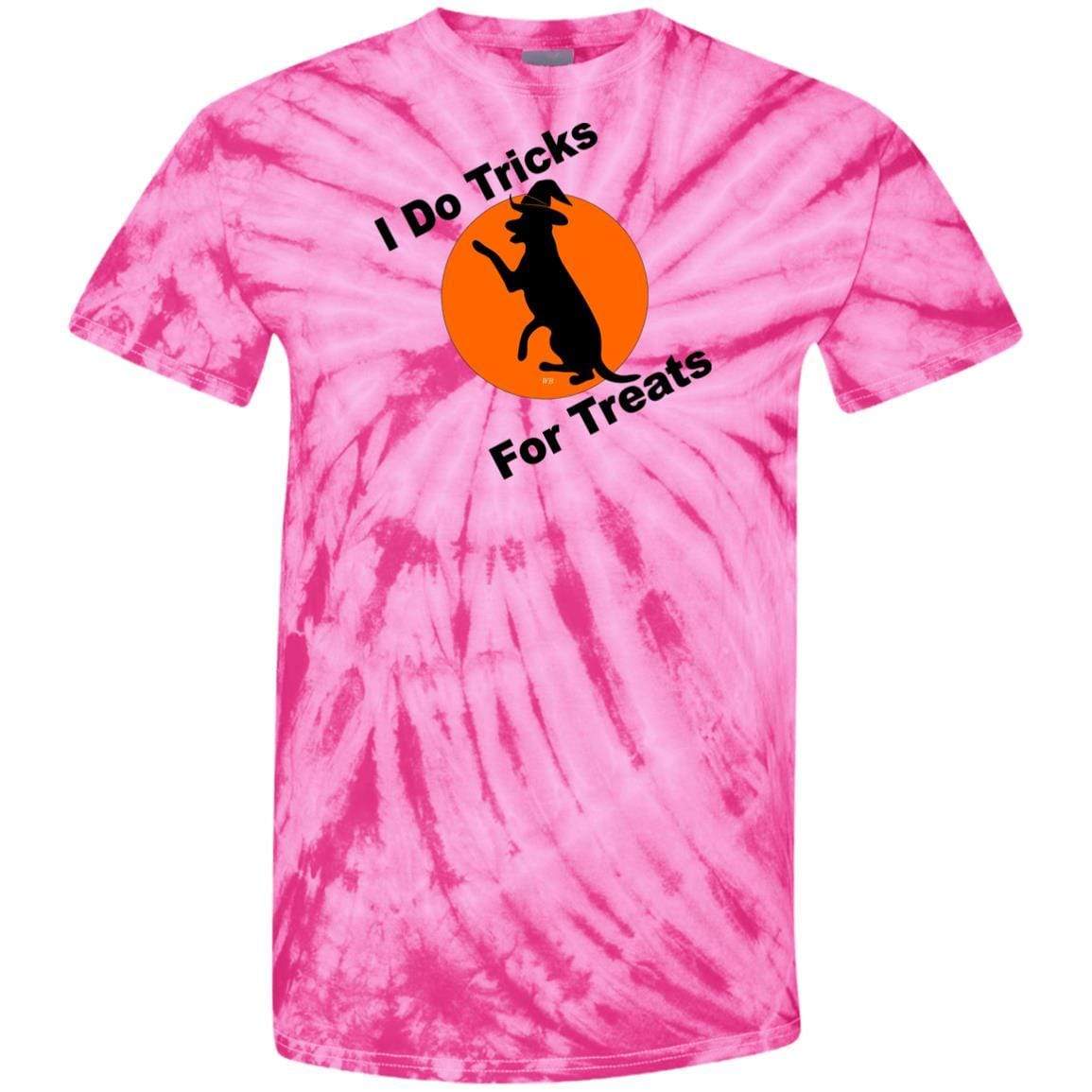 T-Shirts SpiderPink / S WineyBitches.Co "I Do Tricks For Treats" Dog- 100% Cotton Tie Dye T-Shirt WineyBitchesCo