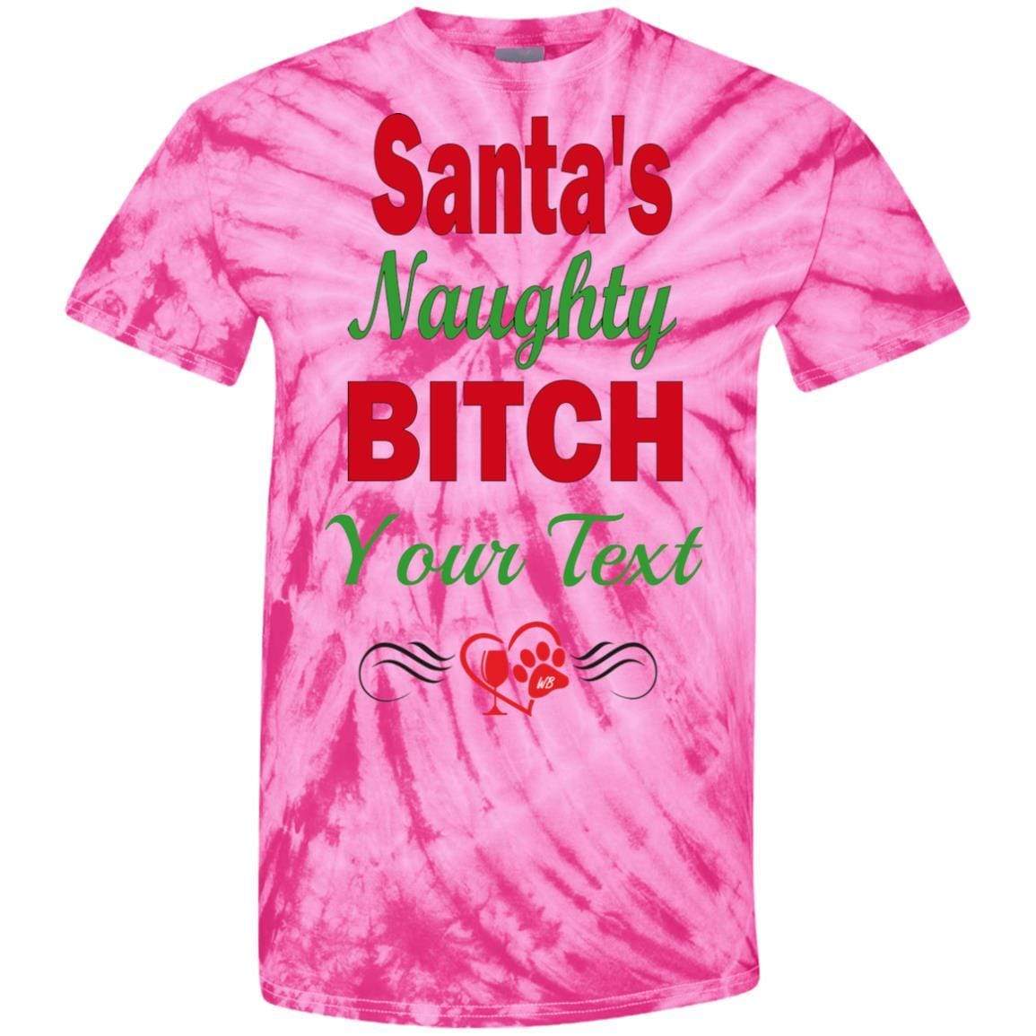 T-Shirts SpiderPink / S WineyBitches.co Santa's Naughty Bitch-Personalized Tie Dye T-Shirt WineyBitchesCo