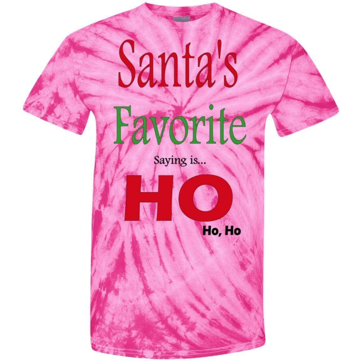 T-Shirts SpiderPink / S WineyBitches.co "Santas Favorite Saying" Cotton Tie Dye T-Shirt WineyBitchesCo