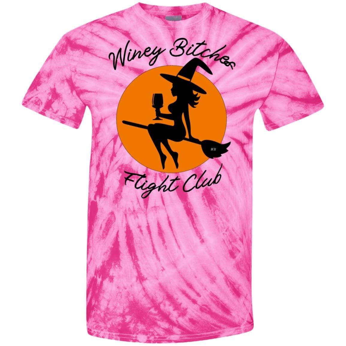 T-Shirts SpiderPink / S WineyBitches.Co "Winey Bitches Flight Club" 100% Cotton Tie Dye T-Shirt WineyBitchesCo