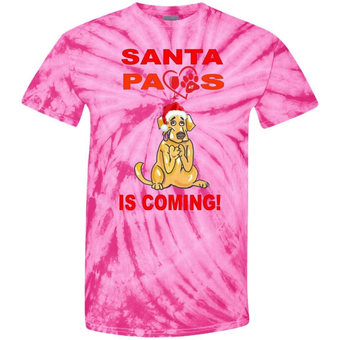 T-Shirts SpiderPink / YXS WineyBitches.co Santa Paws Is Coming Youth Tie Dye T-Shirt WineyBitchesCo