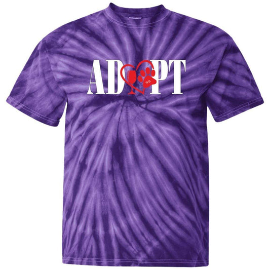 T-Shirts SpiderPurple / S WineyBitches.Co “Adopt” 100% Cotton Tie Dye T-Shirt-Red Heart- White Lettering WineyBitchesCo