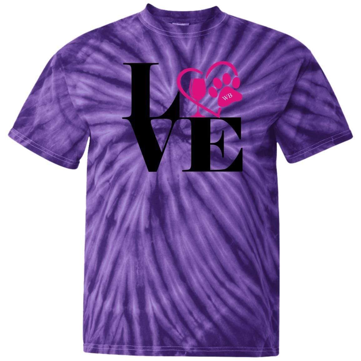 T-Shirts SpiderPurple / S WineyBitches.Co "Love Paw 2" 100% Cotton Tie Dye T-Shirt WineyBitchesCo