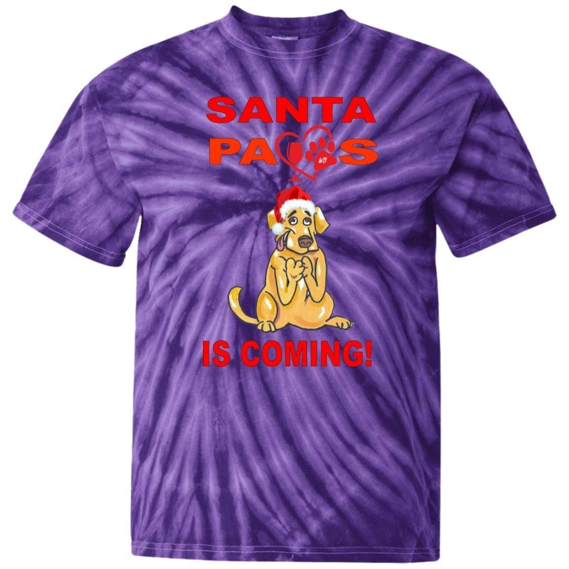 T-Shirts SpiderPurple / YXS WineyBitches.co Santa Paws Is Coming Youth Tie Dye T-Shirt WineyBitchesCo