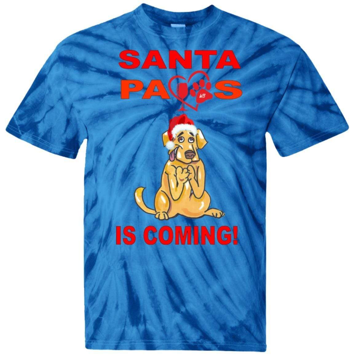 T-Shirts SpiderRoyal / S WineyBitches.co "Santa Paws Is Coming "100% Cotton Tie Dye T-Shirt WineyBitchesCo