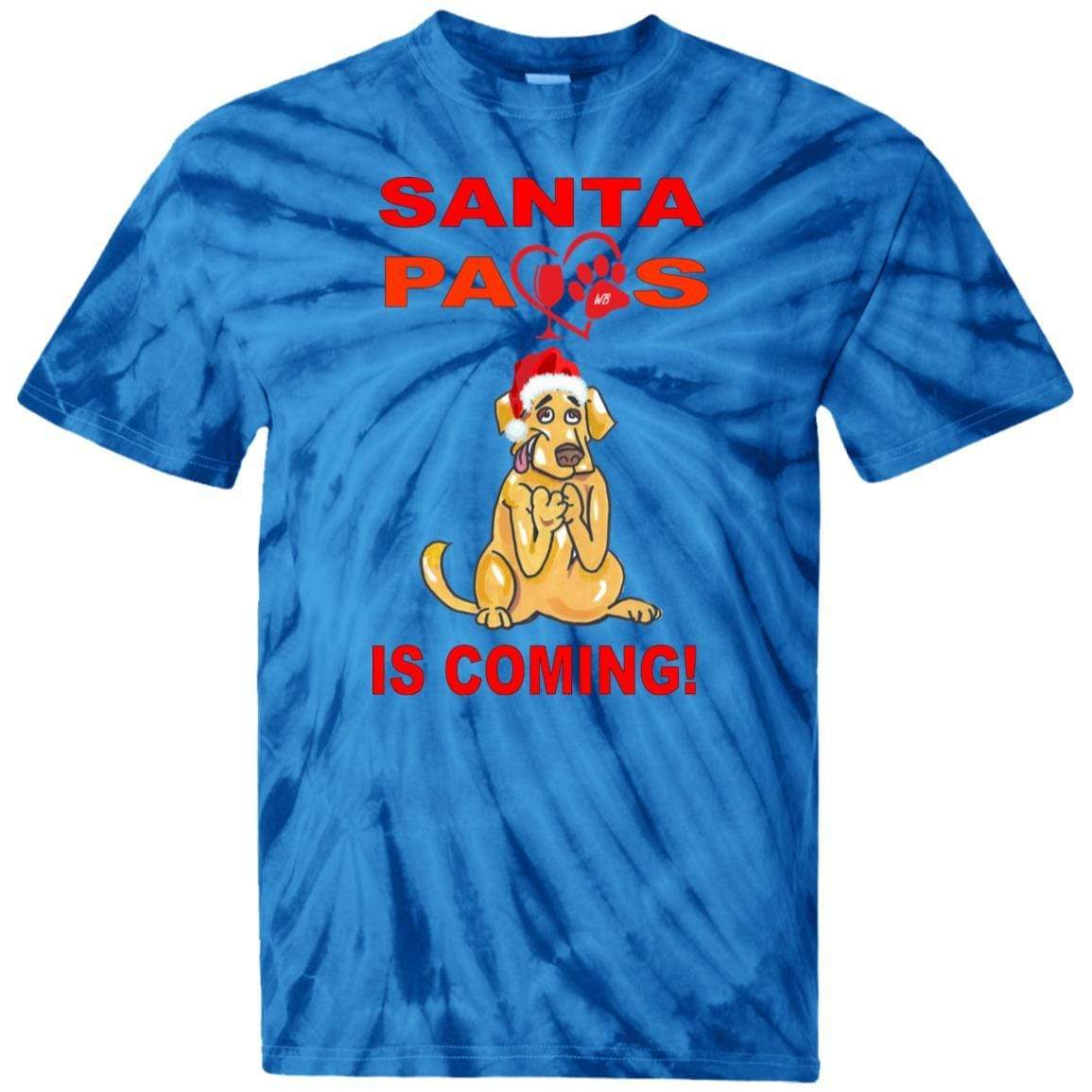 T-Shirts SpiderRoyal / YXS WineyBitches.co Santa Paws Is Coming Youth Tie Dye T-Shirt WineyBitchesCo