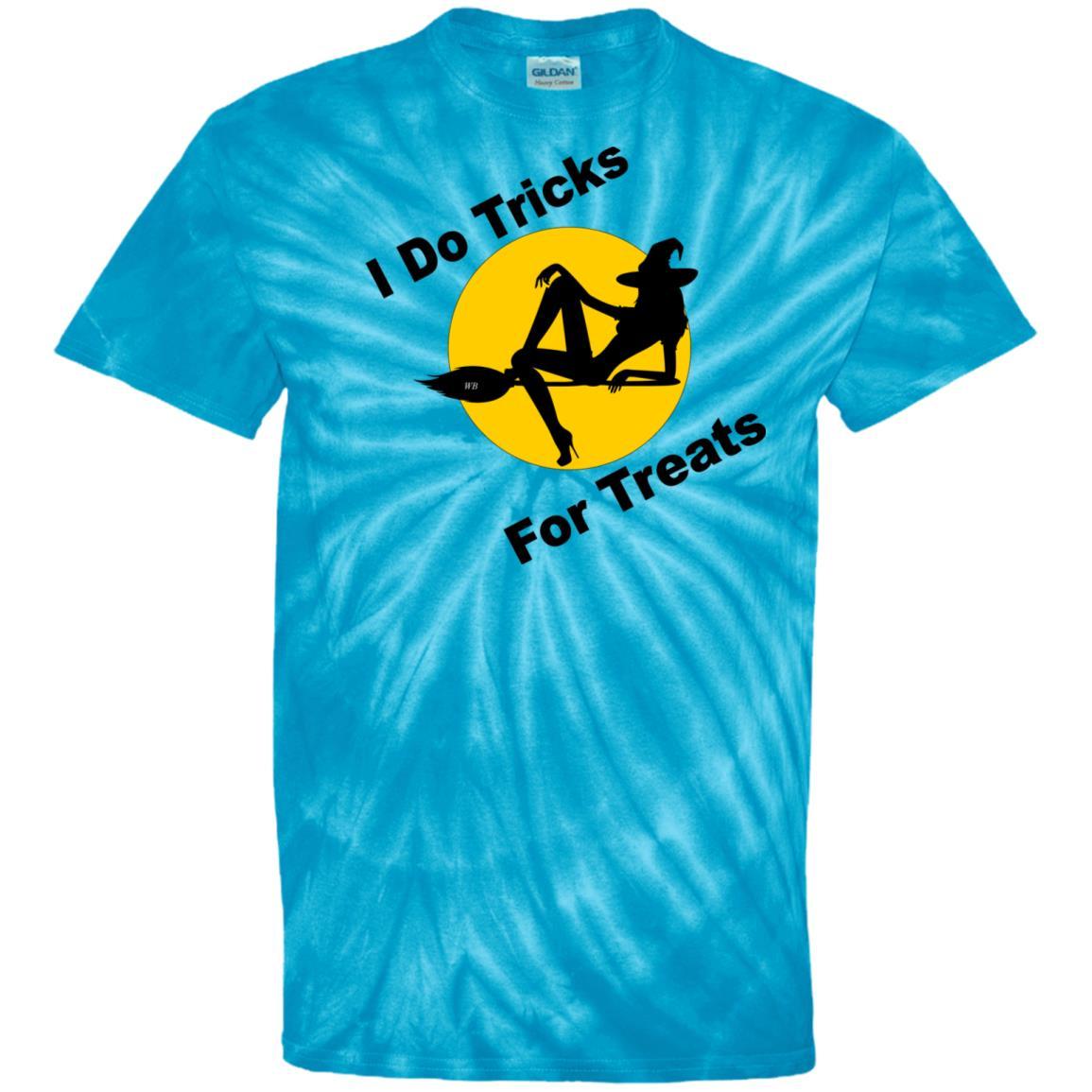 T-Shirts SpiderTurquoise / S WineyBitches.Co "I Do Tricks For Treats" 100% Cotton Tie Dye T-Shirt WineyBitchesCo