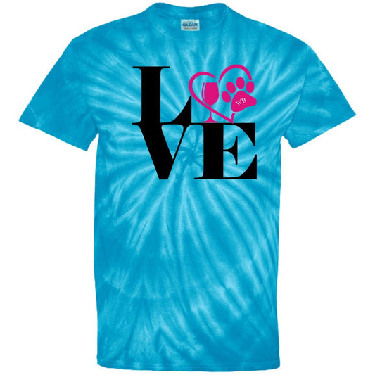 T-Shirts SpiderTurquoise / S WineyBitches.Co "Love Paw 2" 100% Cotton Tie Dye T-Shirt WineyBitchesCo