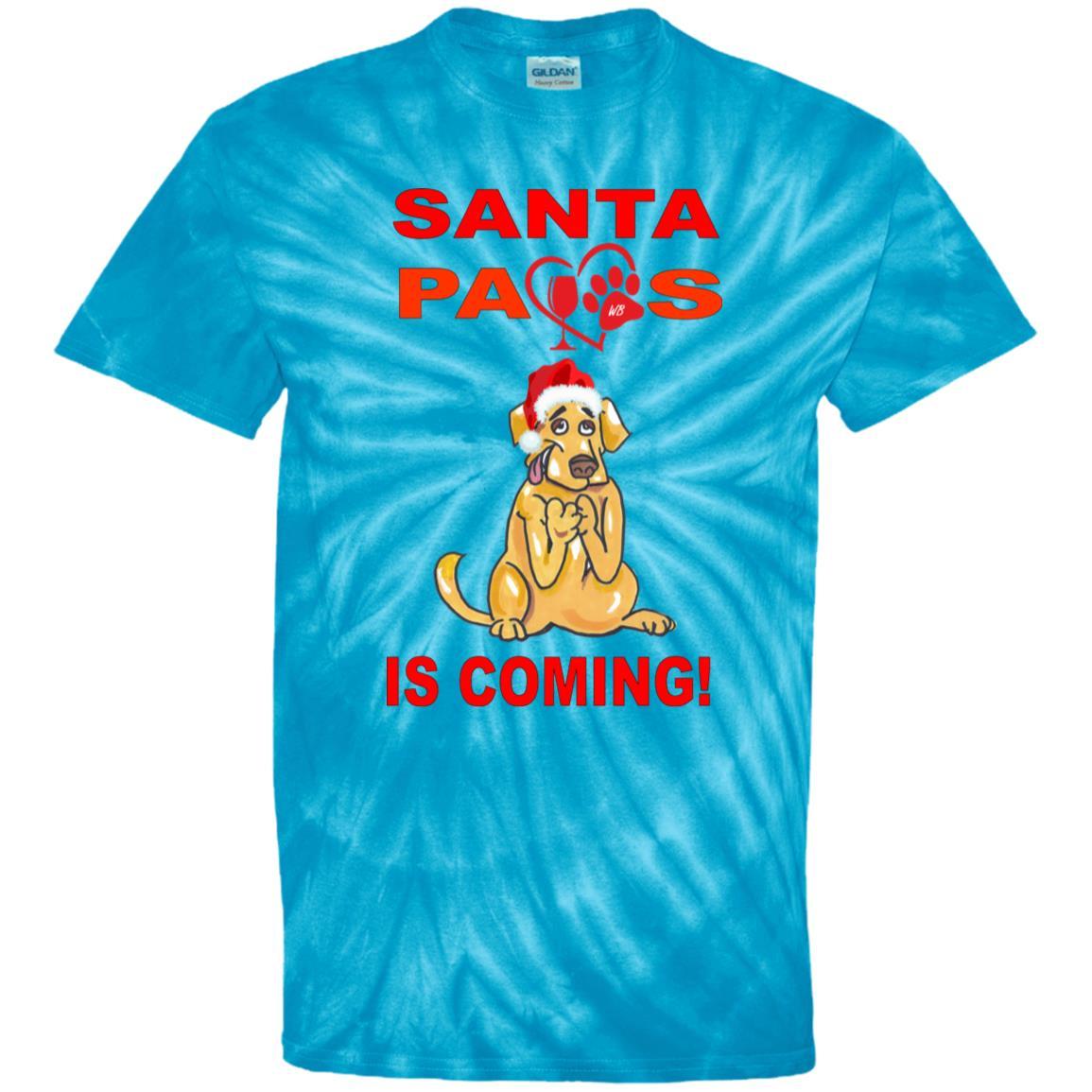 T-Shirts SpiderTurquoise / YXS WineyBitches.co Santa Paws Is Coming Youth Tie Dye T-Shirt WineyBitchesCo