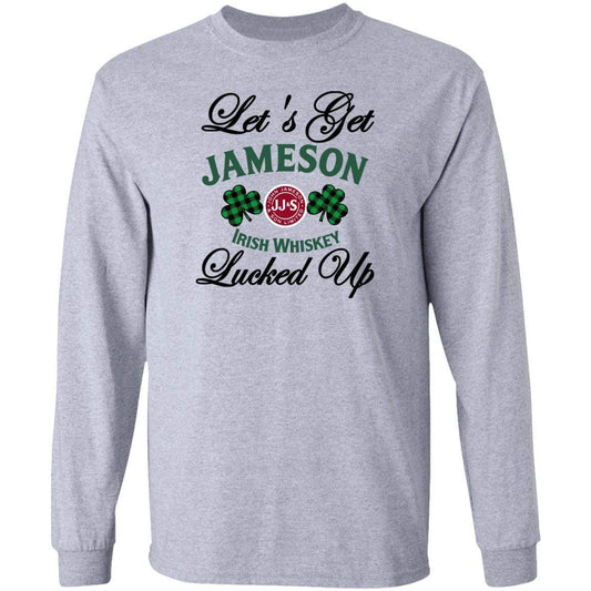 T-Shirts Sport Grey / S Winey Bitches Co "Let's Get Lucked Up" Jameson LS Ultra Cotton T-Shirt WineyBitchesCo