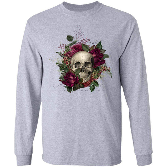 T-Shirts Sport Grey / S Winey Bitches Co Skull Design #2 LS Ultra Cotton T-Shirt WineyBitchesCo