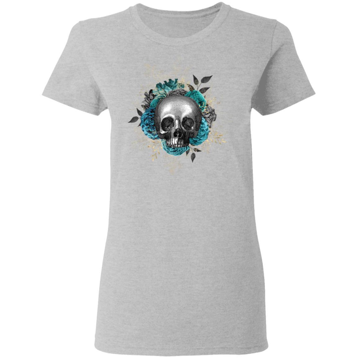 T-Shirts Sport Grey / S Winey Bitches Co Skull Design #3 Ladies' 5.3 oz. T-Shirt WineyBitchesCo