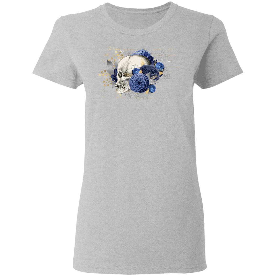 T-Shirts Sport Grey / S Winey Bitches Co Skull Design #4 Ladies' 5.3 oz. T-Shirt WineyBitchesCo
