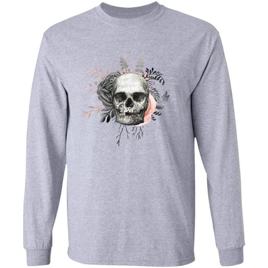 T-Shirts Sport Grey / S Winey Bitches Co Skull Design #4 LS Ultra Cotton T-Shirt WineyBitchesCo