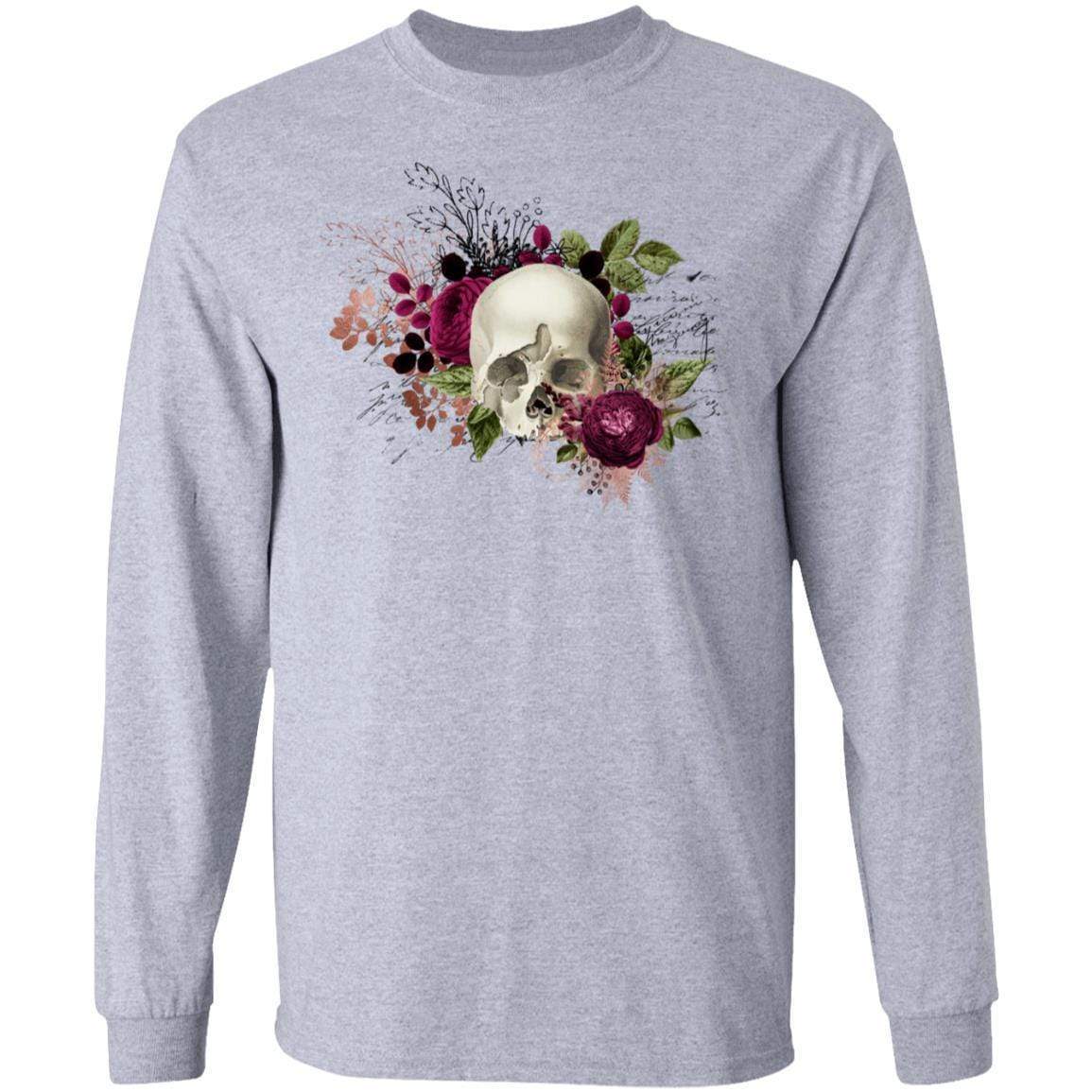 T-Shirts Sport Grey / S Winey Bitches Co Skull Design #6 LS Ultra Cotton T-Shirt WineyBitchesCo