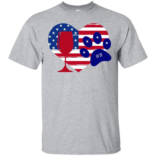 T-Shirts Sport Grey / S WineyBitches.Co American Wine Paw Heart Ultra Cotton T-Shirt WineyBitchesCo