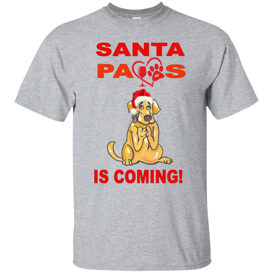 T-Shirts Sport Grey / S WineyBitches.co "Santa Paws Is Coming" Ultra Cotton T-Shirt WineyBitchesCo