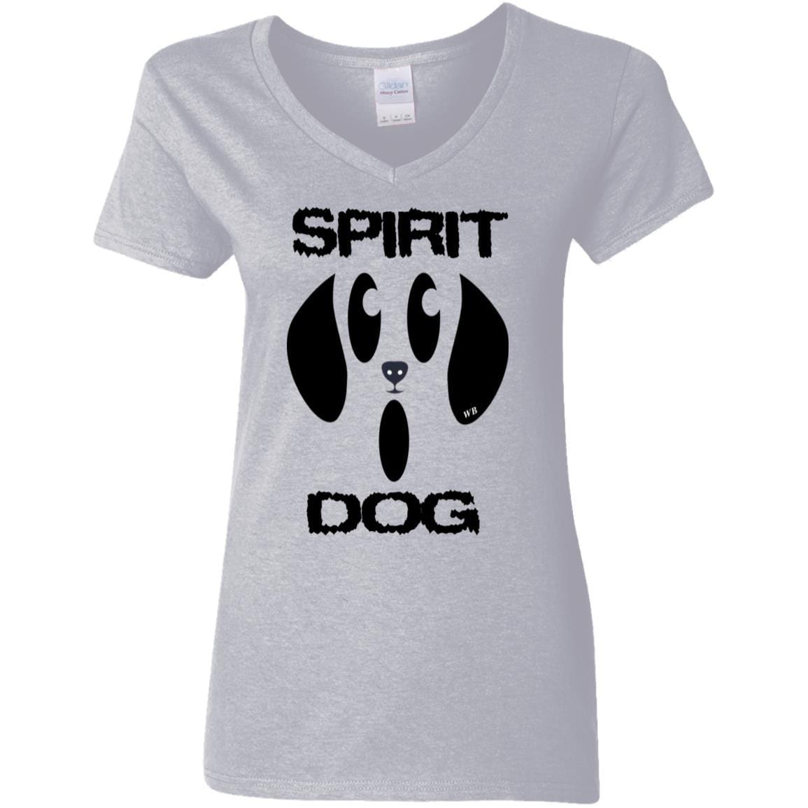 T-Shirts Sport Grey / S WineyBitches.Co "Spirit Dog" Halloween Ladies' 5.3 oz. V-Neck T-Shirt WineyBitchesCo