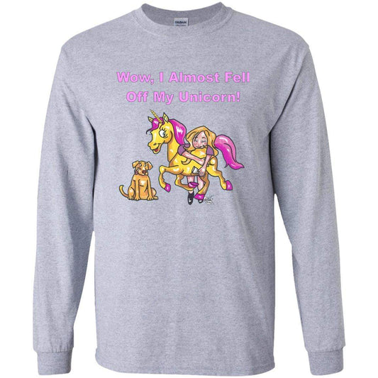 T-Shirts Sport Grey / S WineyBitches.co "Wow I Almost Fell Off My Unicorn LS Ultra Cotton T-Shirt WineyBitchesCo