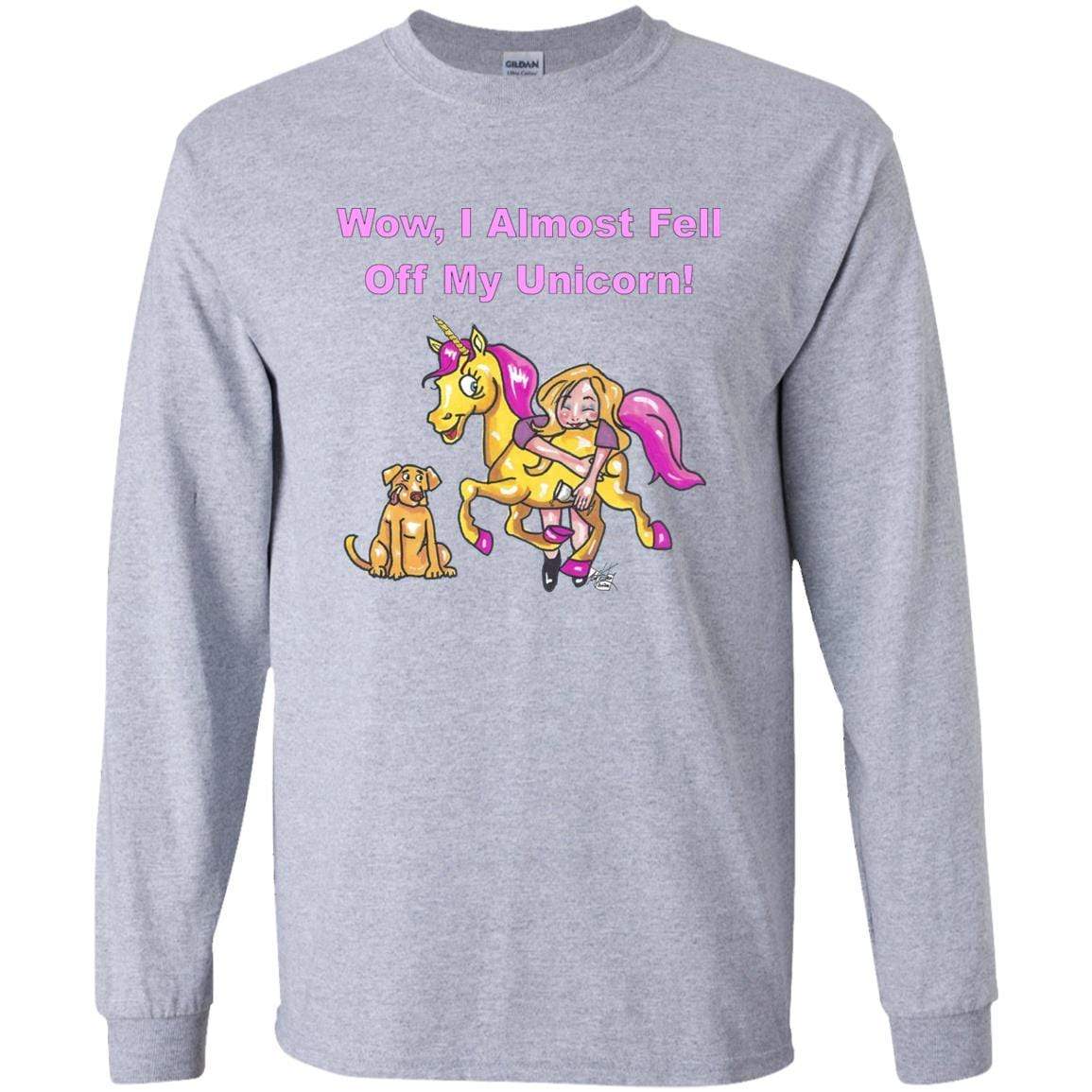 T-Shirts Sport Grey / S WineyBitches.co "Wow I Almost Fell Off My Unicorn LS Ultra Cotton T-Shirt WineyBitchesCo