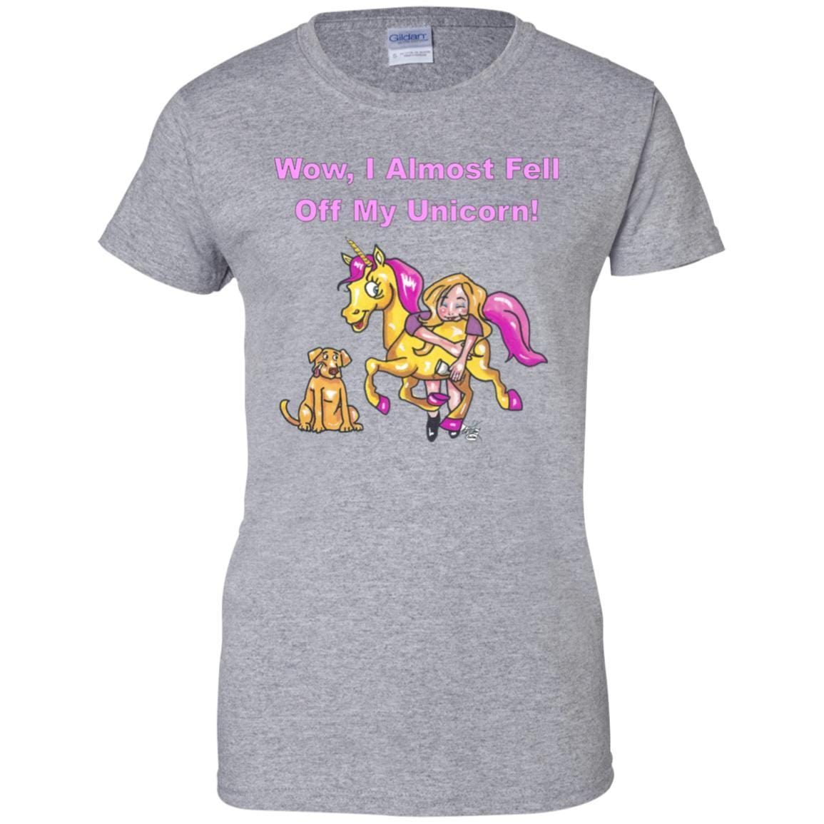 T-Shirts Sport Grey / X-Small WineyBitches.co "Wow I Almost Fell Off My Unicorn Ladies' 100% Cotton T-Shirt WineyBitchesCo