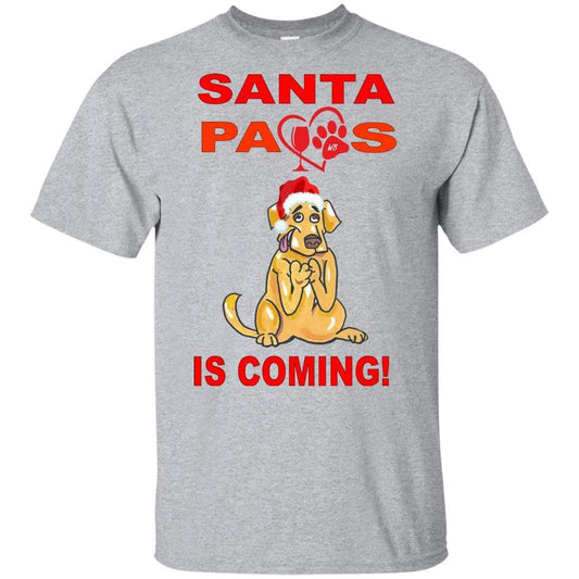 T-Shirts Sport Grey / YXS WineyBitches.co Santa Paws Is Coming Youth Ultra Cotton T-Shirt WineyBitchesCo