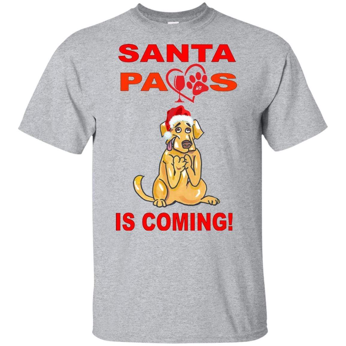 T-Shirts Sport Grey / YXS WineyBitches.co Santa Paws Is Coming Youth Ultra Cotton T-Shirt WineyBitchesCo