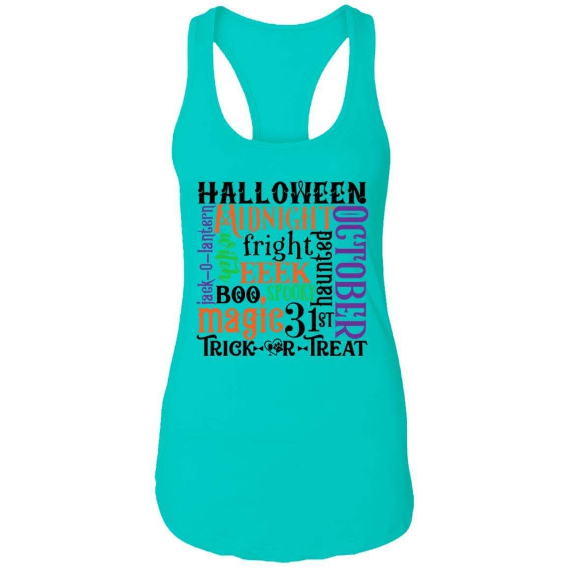 T-Shirts Tahiti Blue / X-Small Winey Bitches Co "Halloween Word Jumble" Ladies Ideal Racerback Tank WineyBitchesCo