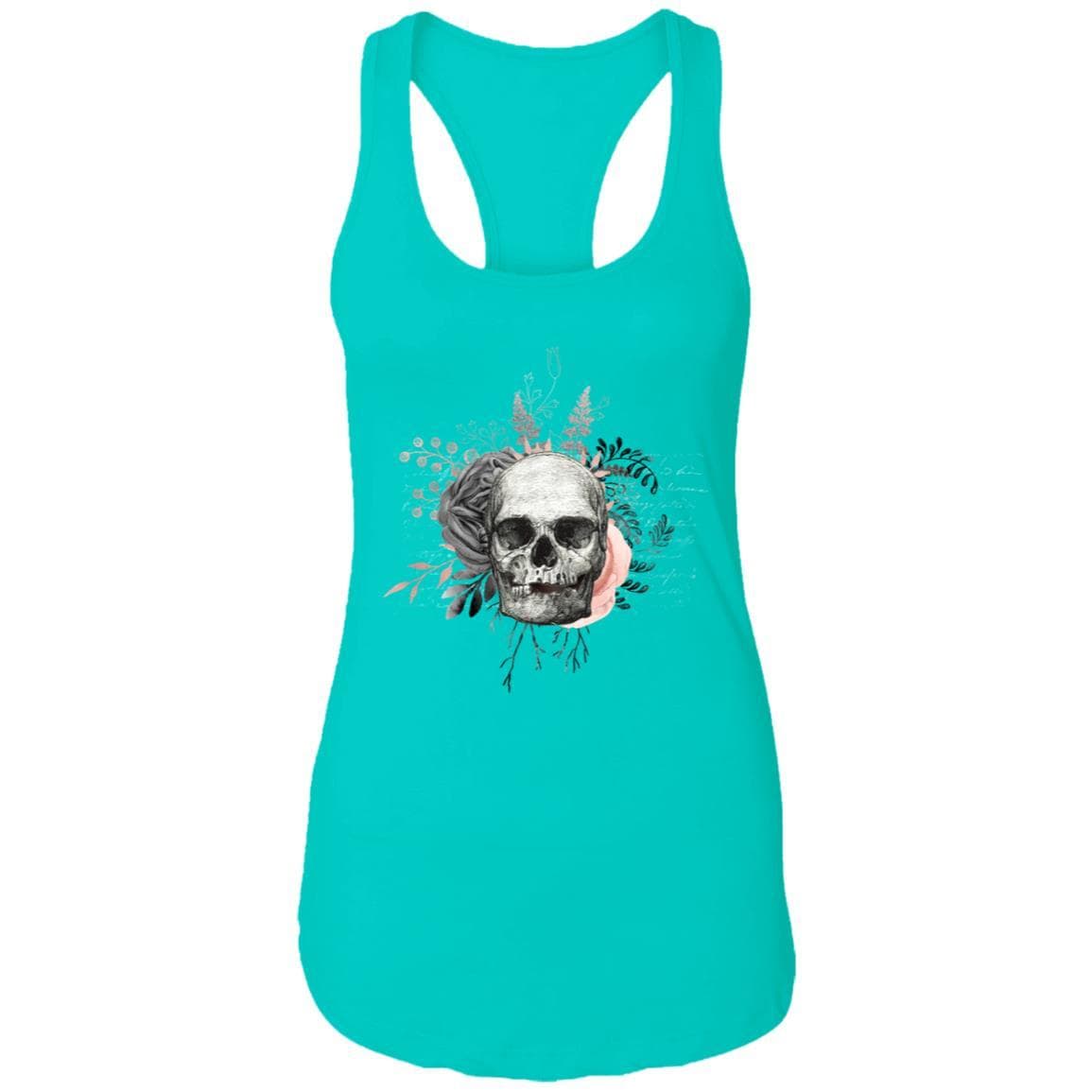 T-Shirts Tahiti Blue / X-Small Winey Bitches Co Skull Design #4 Ladies Ideal Racerback Tank WineyBitchesCo