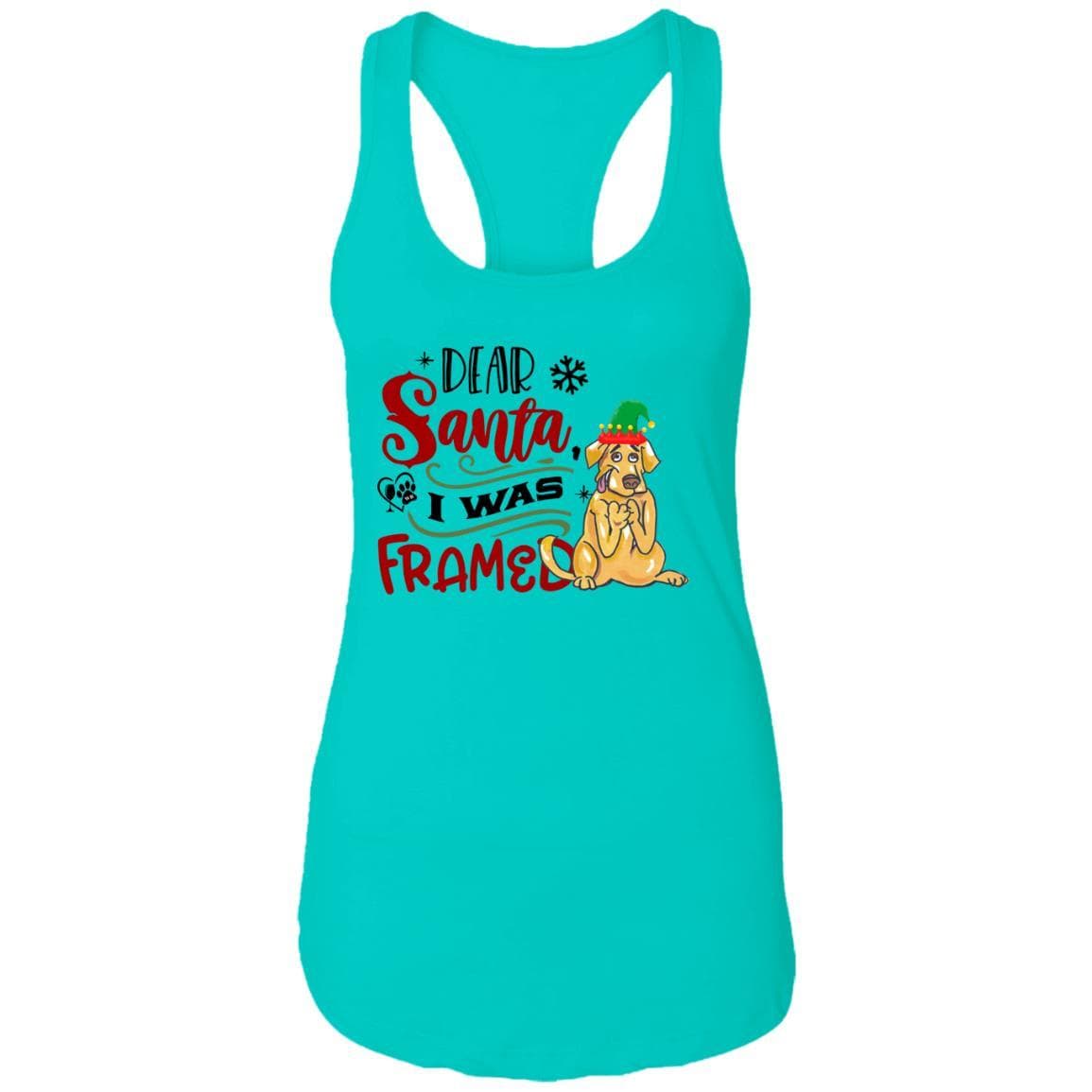 T-Shirts Tahiti Blue / X-Small WineyBitches.Co "Dear Santa I Was Framed" Ladies Ideal Racerback Tank WineyBitchesCo