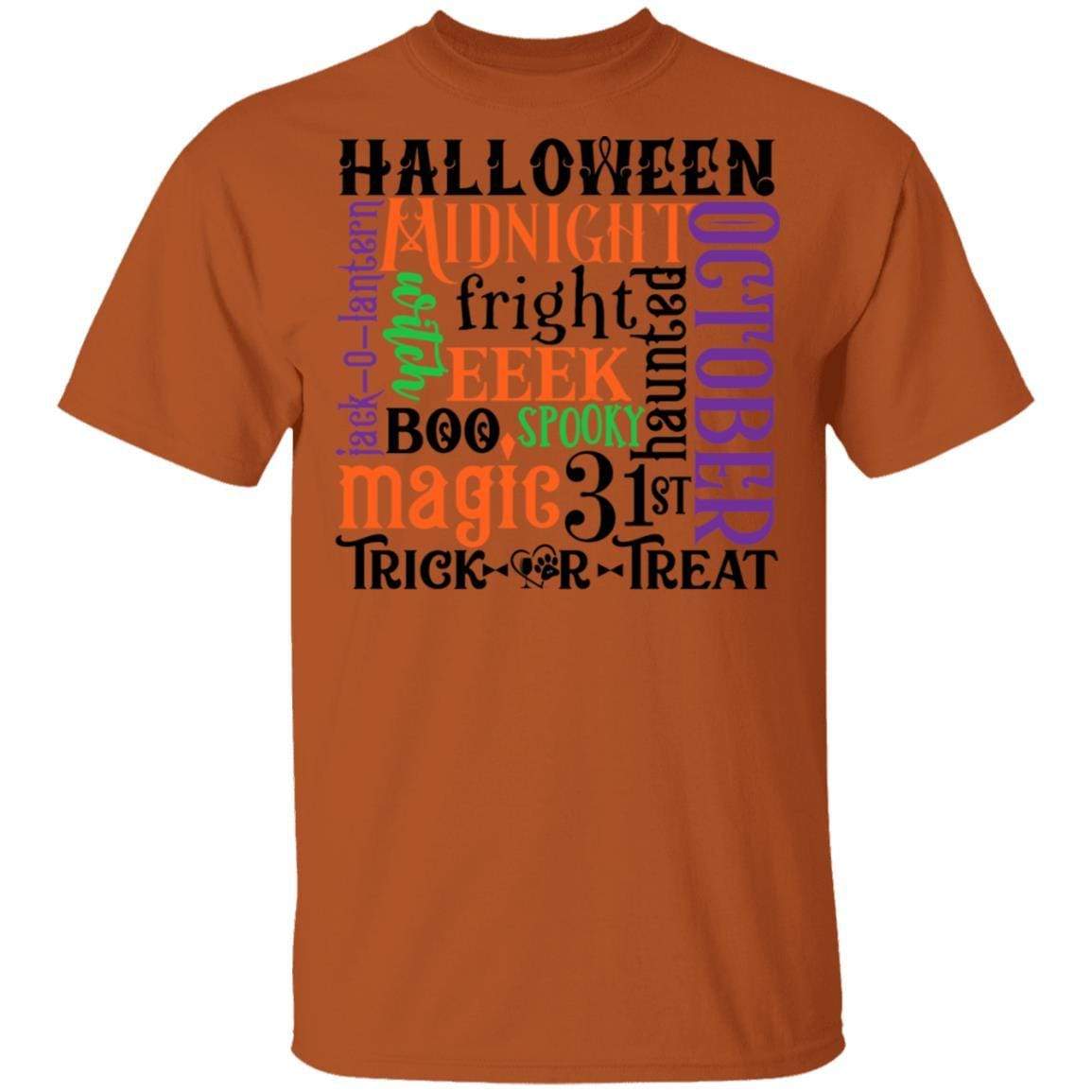 T-Shirts Texas Orange / S Winey Bitches Co "Halloween Word Jumble" 5.3 oz. T-Shirt WineyBitchesCo