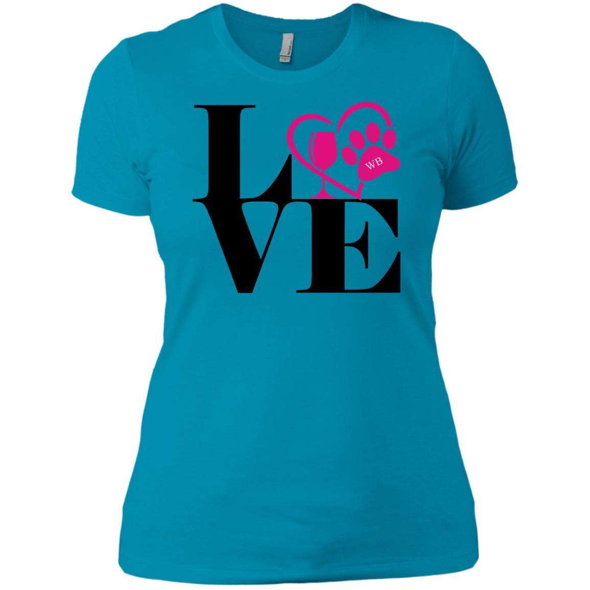 T-Shirts Turquoise / X-Small WineyBitches.Co "Love Paw 2" Ladies' Boyfriend T-Shirt WineyBitchesCo