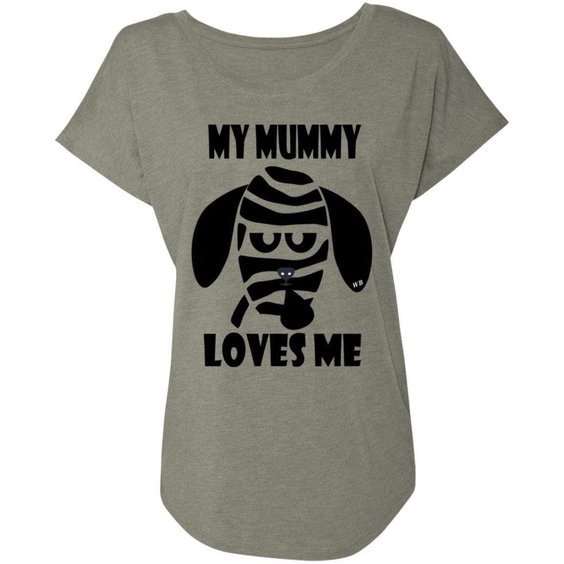 T-Shirts Venetian Grey / X-Small WineyBitches.Co "My Mummy Loves Me" Halloween Ladies' Triblend Dolman Sleeve WineyBitchesCo