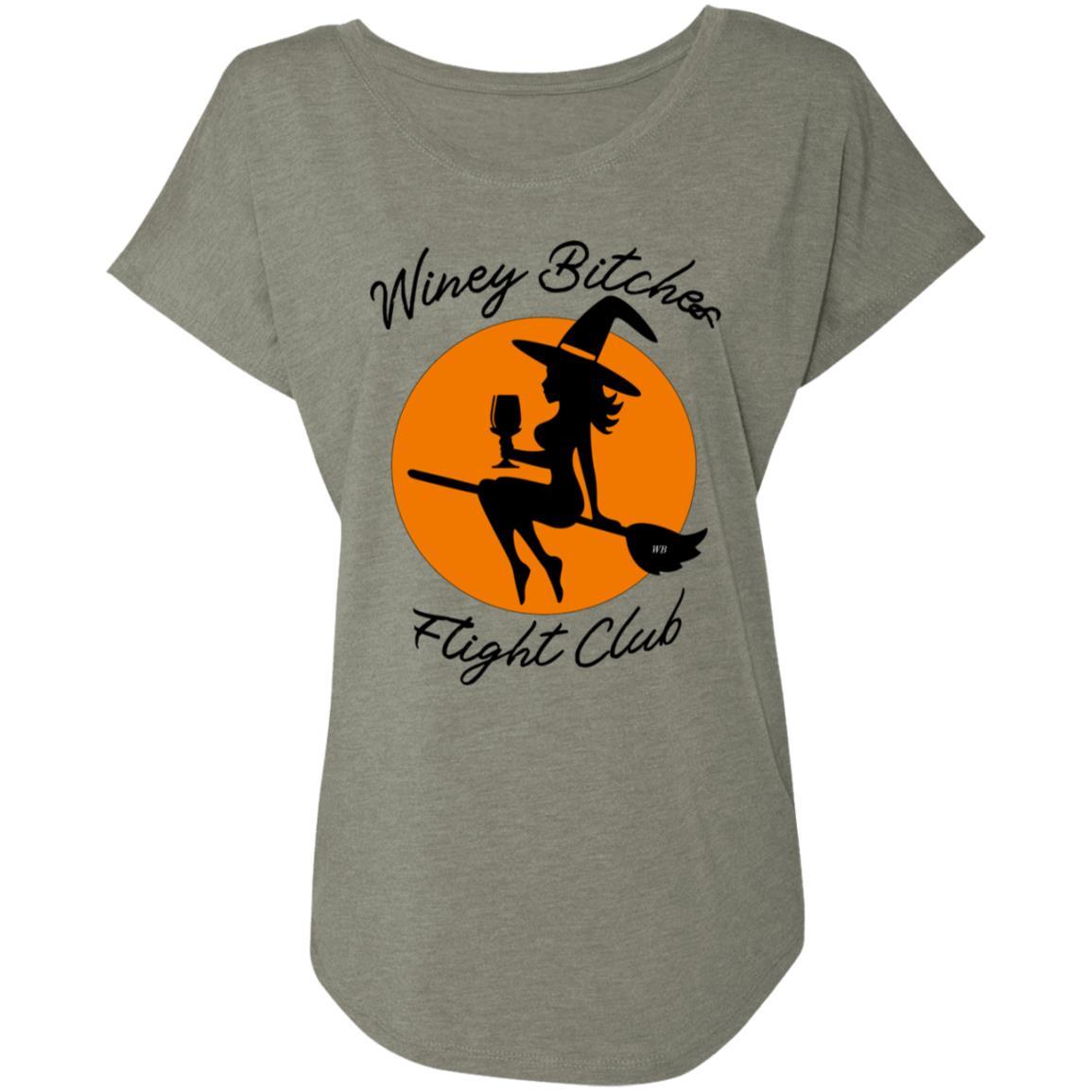 T-Shirts Venetian Grey / X-Small WineyBitches.Co "Winey Bitches Flight Club" Ladies' Triblend Dolman Sleeve WineyBitchesCo