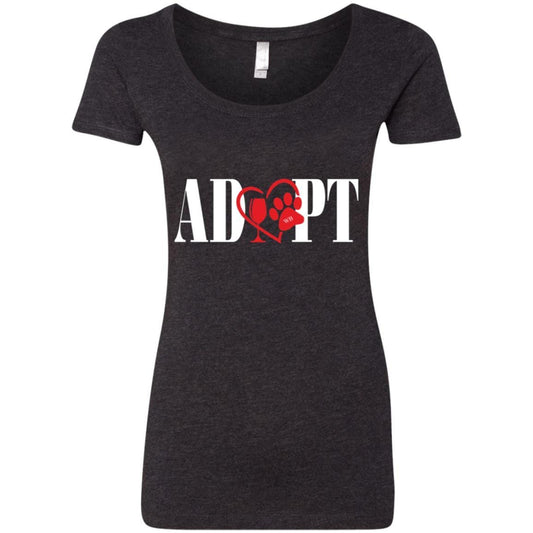 T-Shirts Vintage Black / S WineyBitches.Co “Adopt” Next Level Ladies' Triblend Scoop-Red Heart-White Lettering WineyBitchesCo