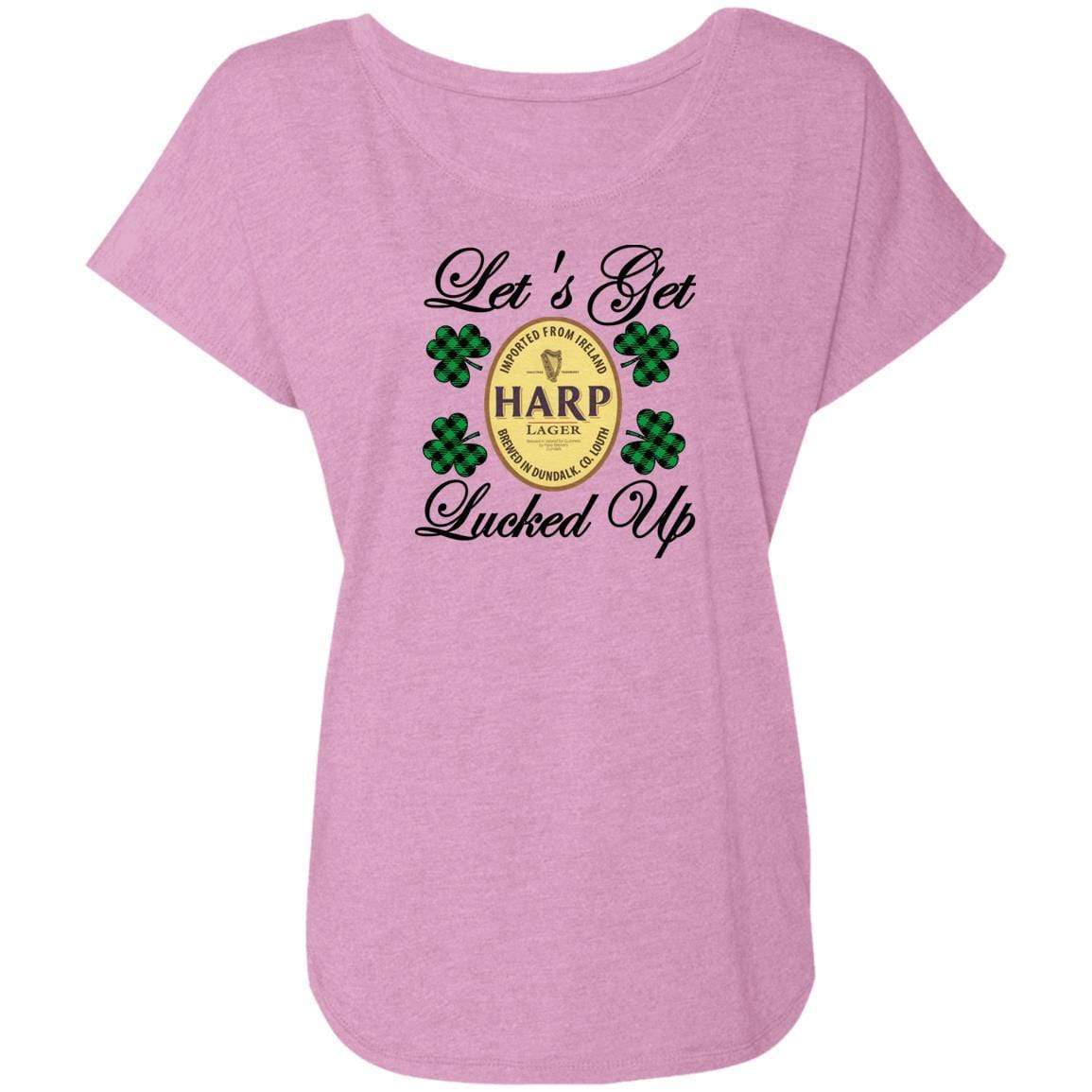 T-Shirts Vintage Lilac / X-Small Winey Bitches Co Ladies' "Let's Get Lucked Up" Harp Triblend Dolman Sleeve WineyBitchesCo