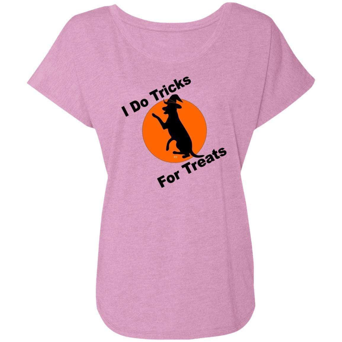 T-Shirts Vintage Lilac / X-Small WineyBitches.Co "I Do Tricks For Treats" Dog- Ladies' Triblend Dolman Sleeve WineyBitchesCo