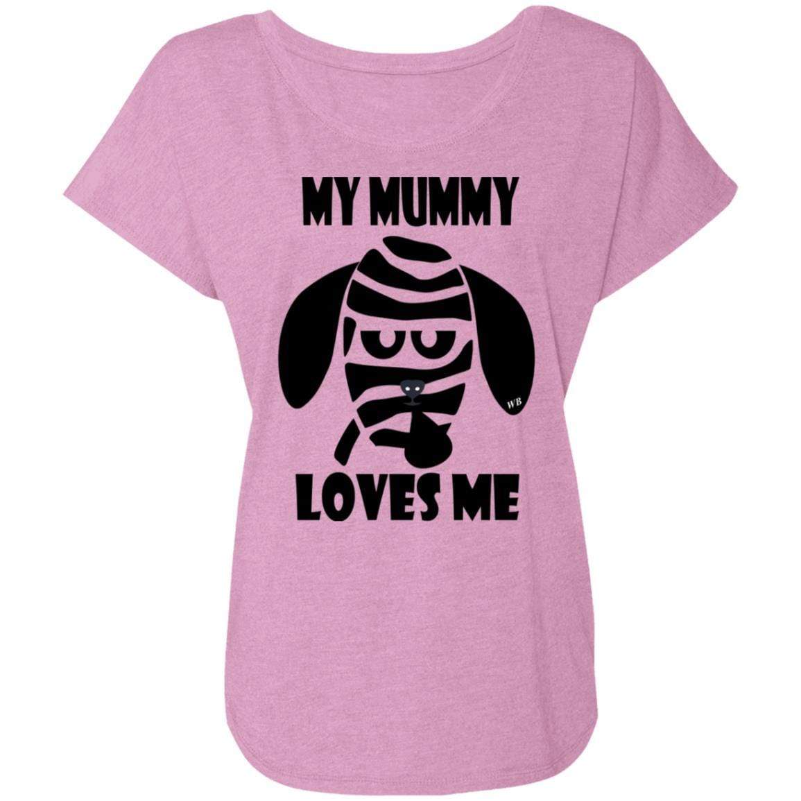T-Shirts Vintage Lilac / X-Small WineyBitches.Co "My Mummy Loves Me" Halloween Ladies' Triblend Dolman Sleeve WineyBitchesCo