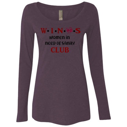 T-Shirts Vintage Purple / S WineyBitches.Co WINOS Club Ladies' Triblend LS Scoop (Burg Lettering) WineyBitchesCo