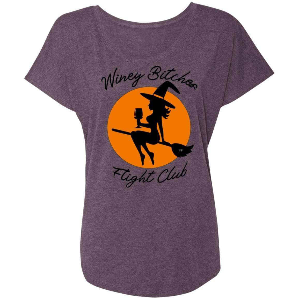 T-Shirts Vintage Purple / X-Small WineyBitches.Co "Winey Bitches Flight Club" Ladies' Triblend Dolman Sleeve WineyBitchesCo