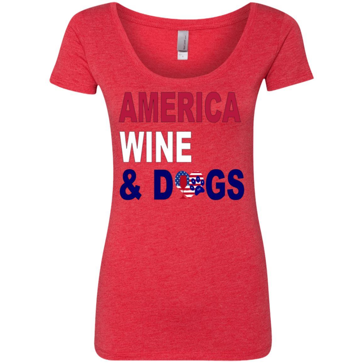 T-Shirts Vintage Red / S WineyBitches.Co America Wine and Dogs Ladies' Triblend Scoop WineyBitchesCo