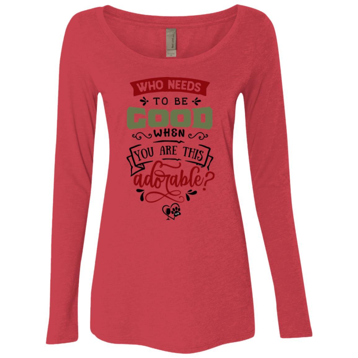 T-Shirts Vintage Red / S WineyBitches.Co Ladies' Triblend LS Scoop WineyBitchesCo