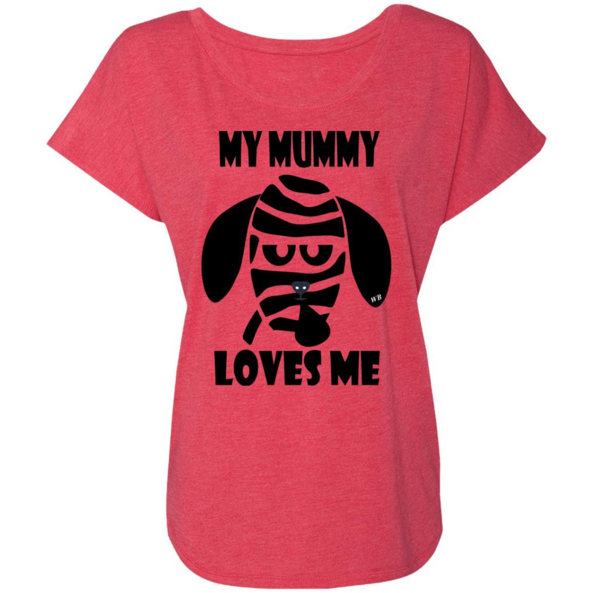 T-Shirts Vintage Red / X-Small WineyBitches.Co "My Mummy Loves Me" Halloween Ladies' Triblend Dolman Sleeve WineyBitchesCo