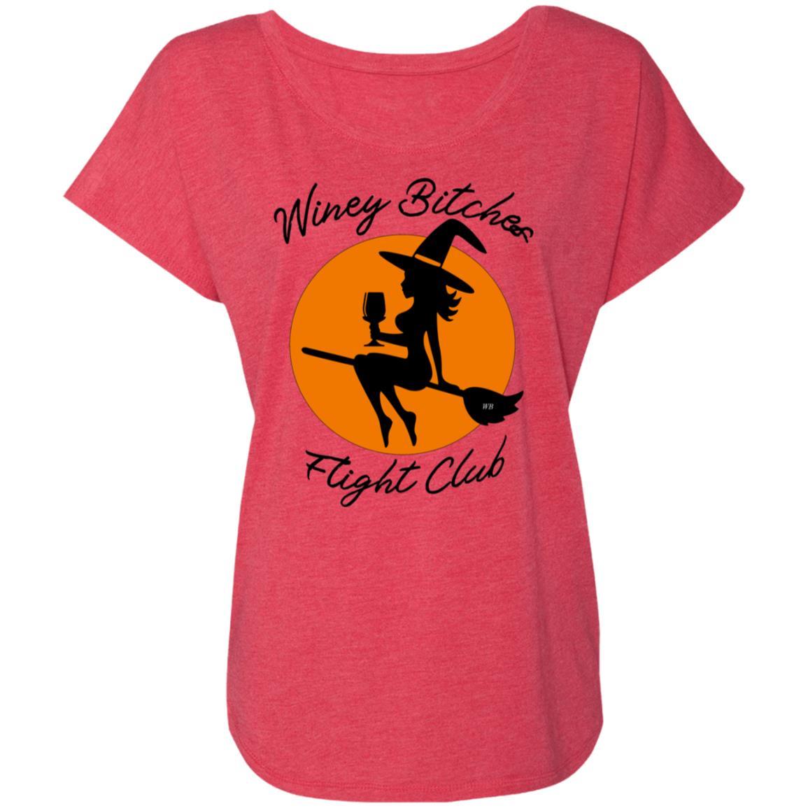 T-Shirts Vintage Red / X-Small WineyBitches.Co "Winey Bitches Flight Club" Ladies' Triblend Dolman Sleeve WineyBitchesCo