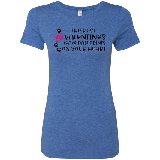 T-Shirts Vintage Royal / S Winey Bitches Co "The Best Valentines Leave Paw Prints On Your Heart" Ladies' Triblend T-Shirt WineyBitchesCo