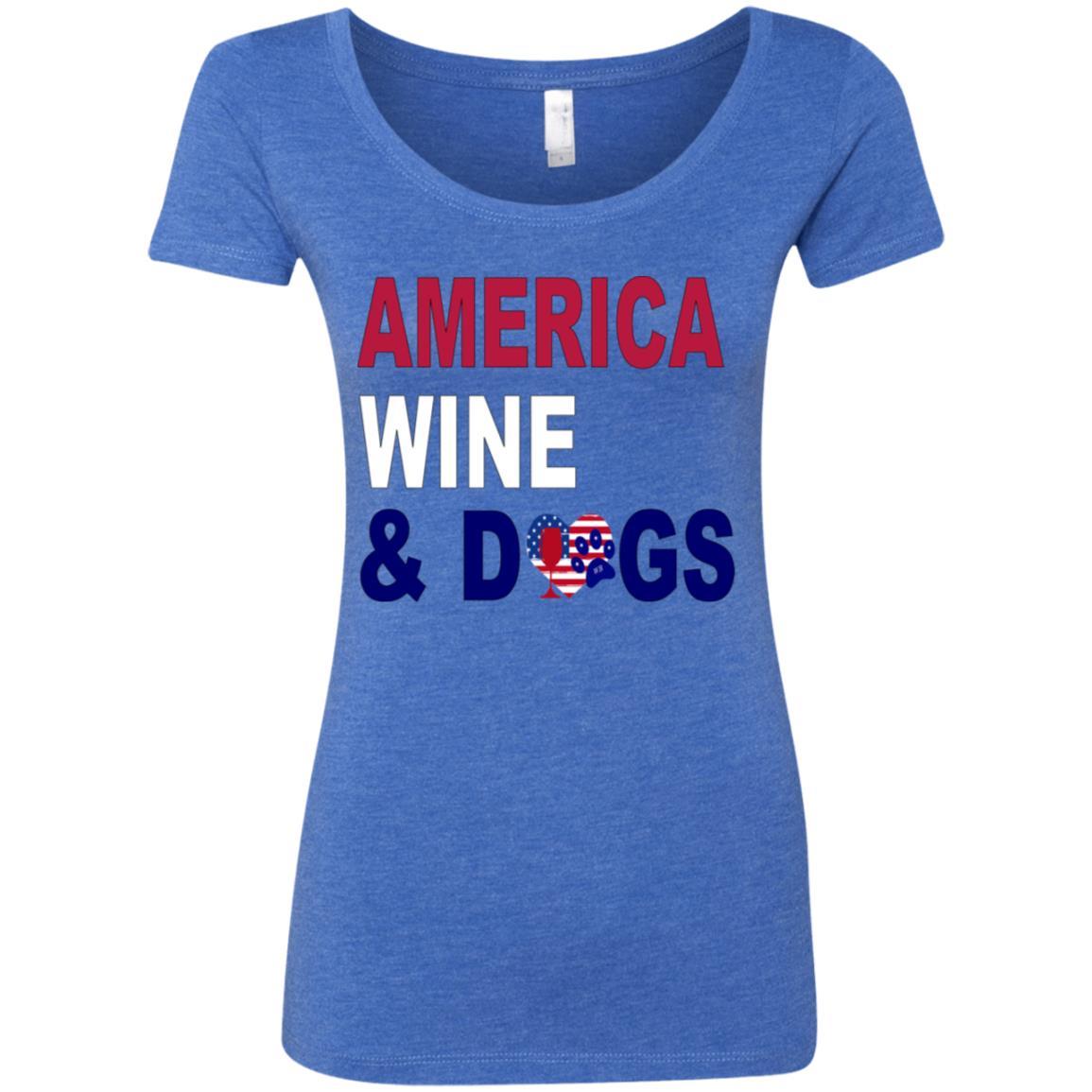 T-Shirts Vintage Royal / S WineyBitches.Co America Wine and Dogs Ladies' Triblend Scoop WineyBitchesCo