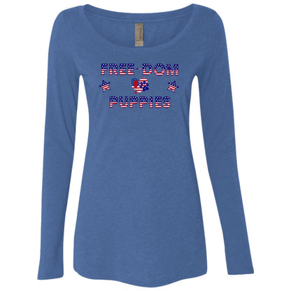 T-Shirts Vintage Royal / S WineyBitches.Co Free-Dom Puppies Ladies' Triblend LS Scoop WineyBitchesCo