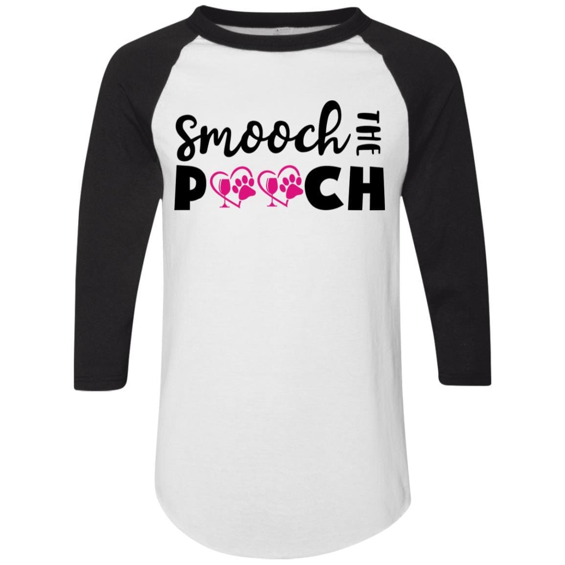 T-Shirts White/Black / S Winey Bitches Co "Smooch The Pooch" Colorblock Raglan Jersey WineyBitchesCo