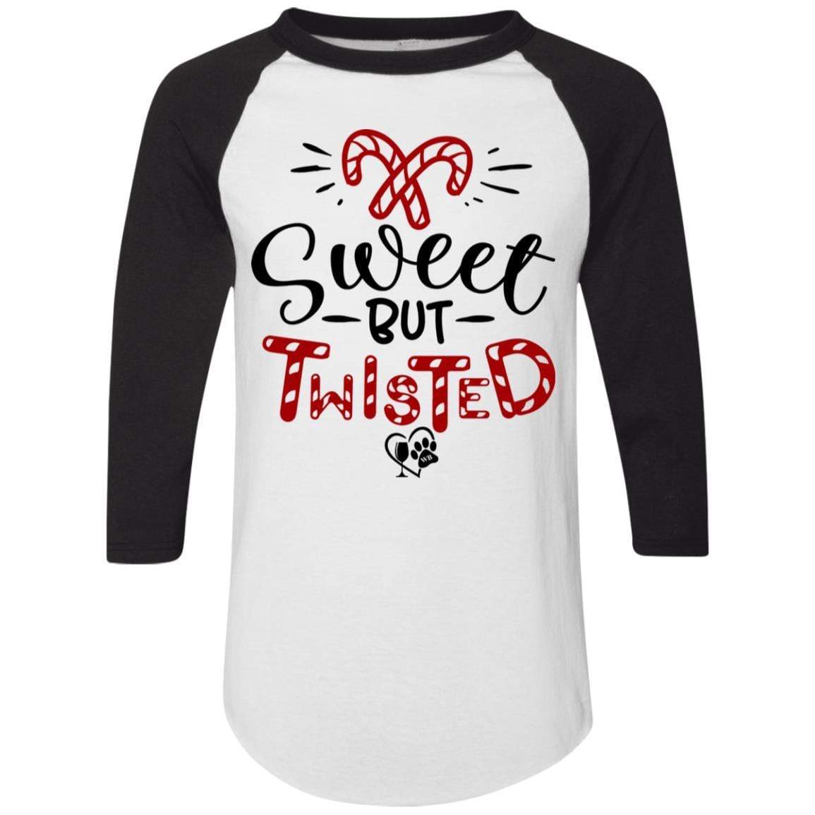 T-Shirts White/Black / S WineyBitches.Co "Sweet But Twisted" Holiday Colorblock Raglan Jersey WineyBitchesCo